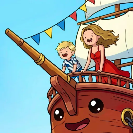 Child and mother as characters in a personalized AI story book